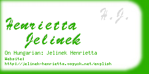henrietta jelinek business card
